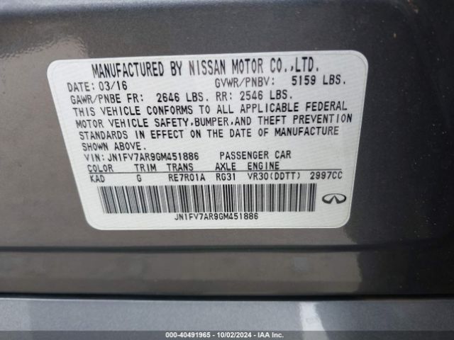 JN1FV7AR9GM451886 Infiniti Q50 3.0t Red Sport 400