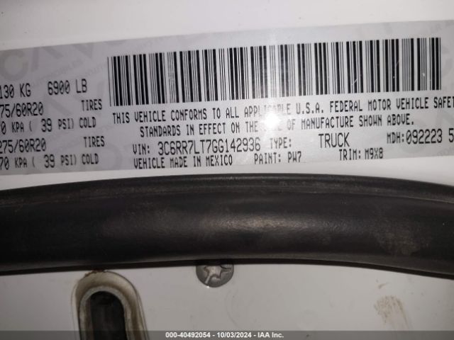 3C6RR7LT7GG142936 RAM 1500 Big Horn