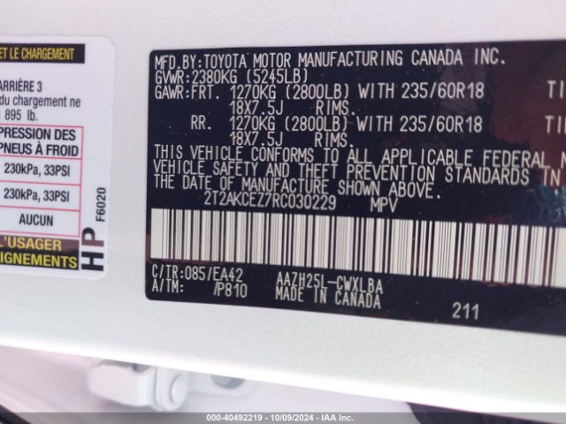 2T2AKCEZ7RC030229 Lexus NX 350H