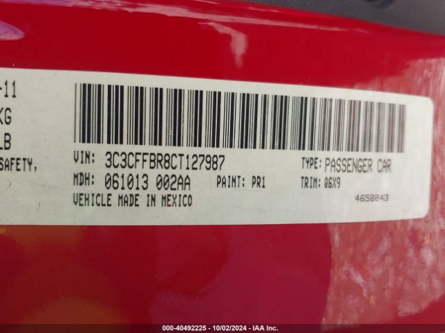 2012 FIAT 500 3C3CFFBR8CT127987 Photo 8