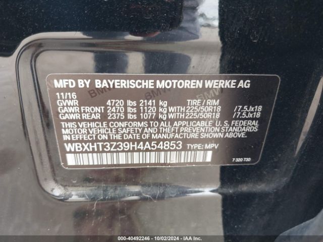 WBXHT3Z39H4A54853 BMW X1 Xdrive28i