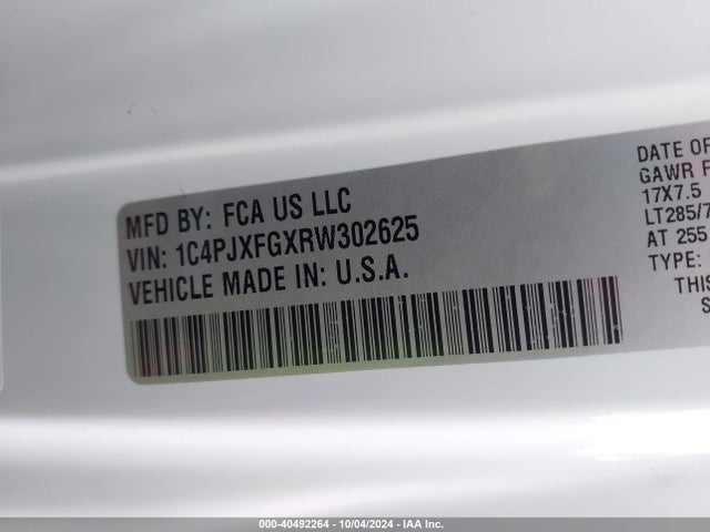 1C4PJXFGXRW302625 Jeep Wrangler 4-door Rubicon 4x4