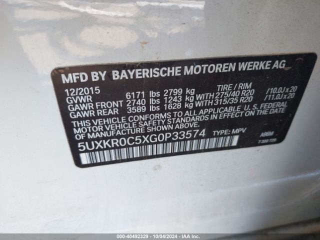 5UXKR0C5XG0P33574 BMW X5 Xdrive35i