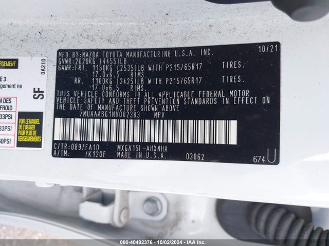 Toyota Corolla Cross L 2022 7MUAAABG1NV002383 Image 9
