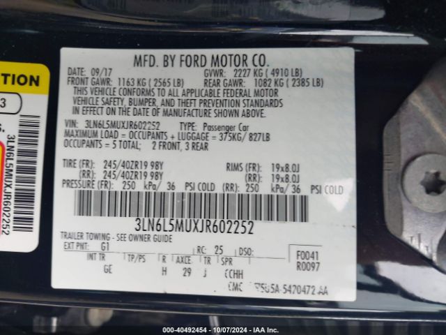 3LN6L5MUXJR602252 Lincoln Mkz Hybrid Reserve