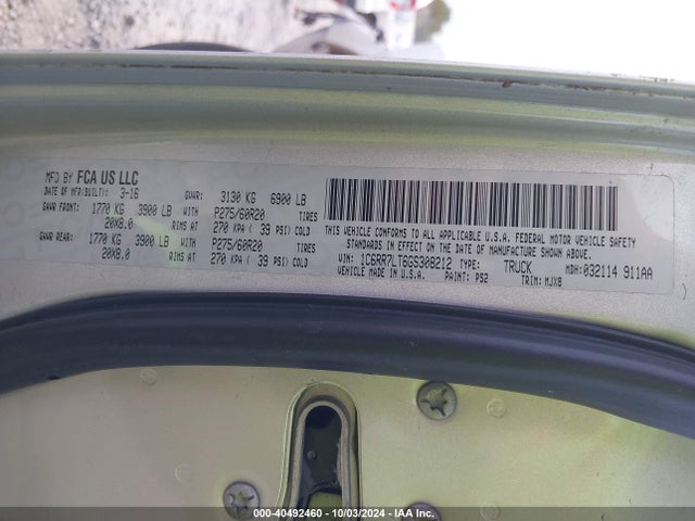 1C6RR7LT6GS308212 RAM 1500 Big Horn