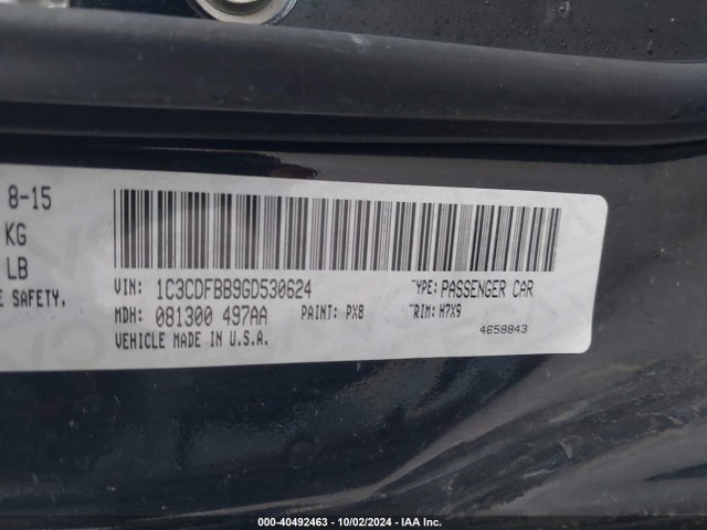 Dodge DART SXT 2016 1C3CDFBB9GD530624 Image 9