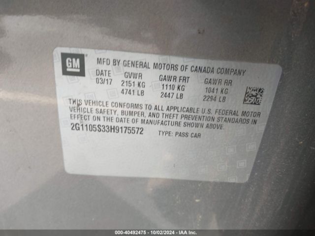 2G1105S33H9175572 Chevrolet IMPALA 1LT