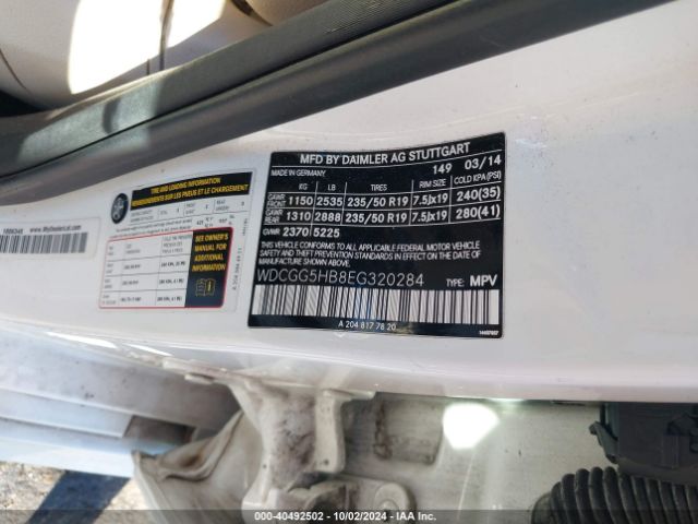 WDCGG5HB8EG320284 Mercedes-Benz GLK 350