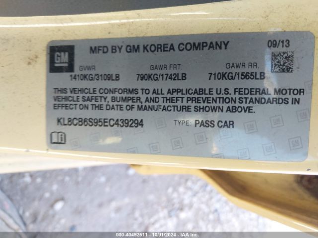 KL8CB6S95EC439294 Chevrolet Spark Ls Auto