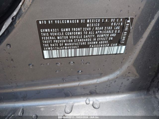 3VWD17AJ4FM403657 Volkswagen Jetta 1.8t Se