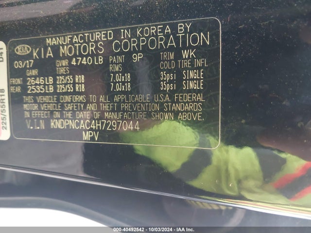 KIA Sportage Ex 2017 KNDPNCAC4H7297044 Image 9