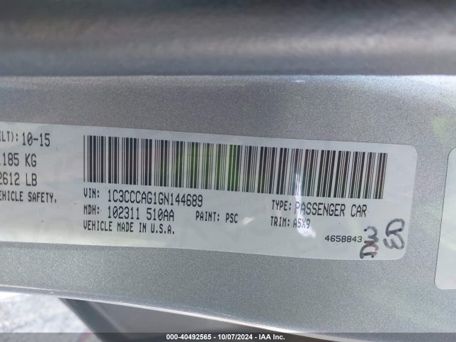 Chrysler 200 Limited 2016 1C3CCCAG1GN144689 Image 9