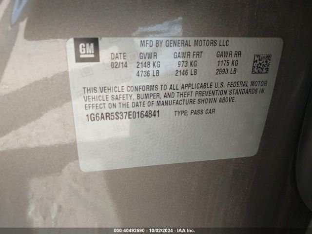 1G6AR5S37E0164841 Cadillac CTS LUXURY