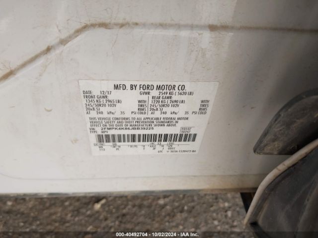 2FMPK4K86JBB39225 Ford Edge Titanium