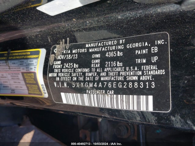 KIA Optima Lx 2014 5XXGM4A76EG288313 Image 9