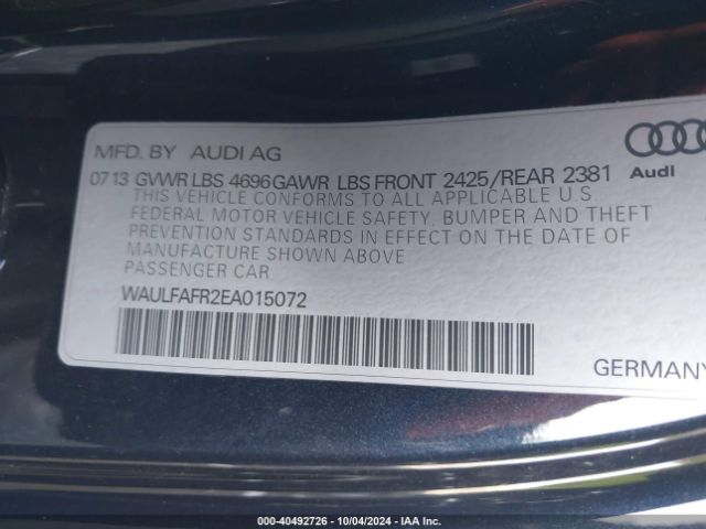 WAULFAFR2EA015072 Audi A5 2.0t Premium