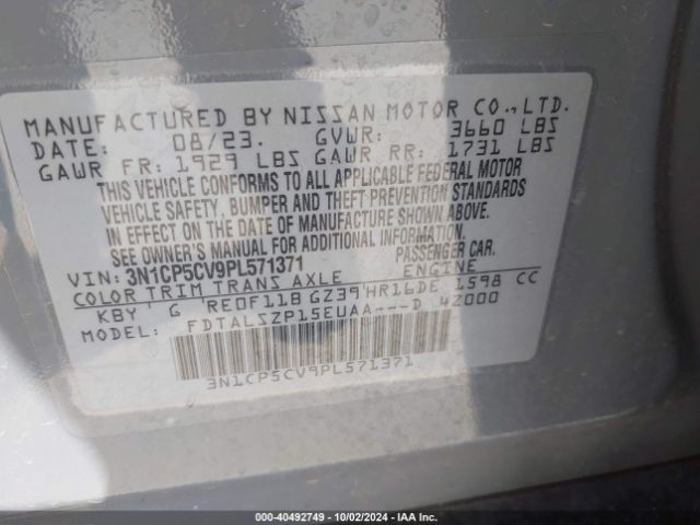 2023 NISSAN KICKS 3N1CP5CV9PL571371 Photo 8