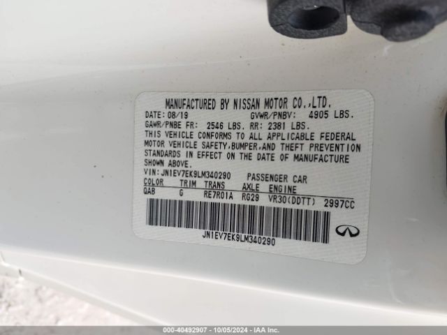 JN1EV7EK9LM340290 Infiniti Q60 Luxe