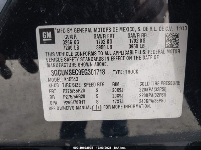 Chevrolet Silverado 1500 2lz 2014 3GCUKSEC9EG301718 Image 9