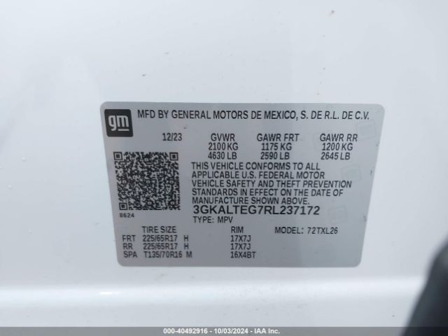 3GKALTEG7RL237172 GMC Terrain Awd Sle