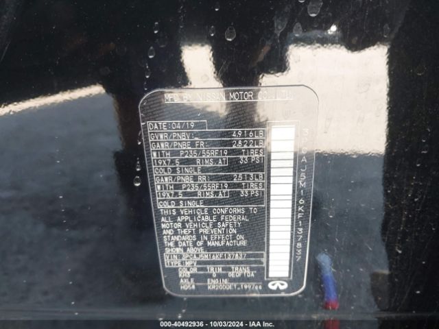 3PCAJ5M16KF137837 Infiniti Qx50 Luxe