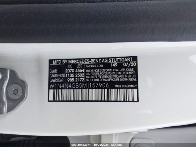 W1N4N4GB5MJ157906 Mercedes-Benz GLA 250