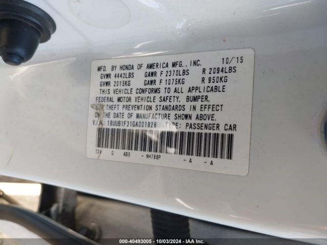 19UUB1F31GA001828 Acura TLX