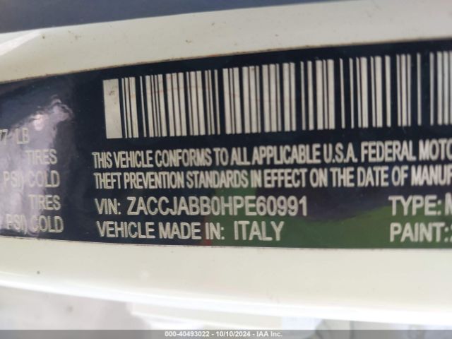 ZACCJABB0HPE60991 Jeep Renegade Latitude Fwd