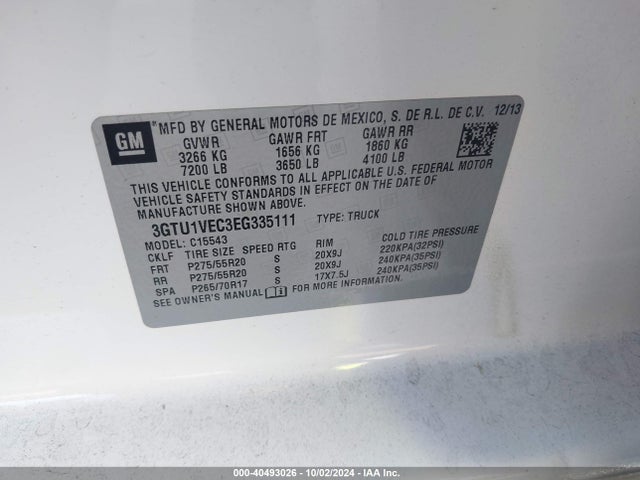 GMC Sierra 1500 Slt 2014 3GTU1VEC3EG335111 Image 9