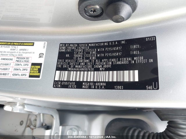 Toyota Corolla Cross L 2022 7MUAAAAG4NV007630 Image 9