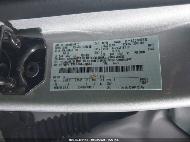 Ford F-150 Xlt 2018 1FTEW1EG1JKG00581 Image 9