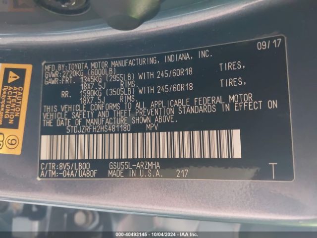 2017 TOYOTA HIGHLANDER 5TDJZRFH2HS481180 Photo 8