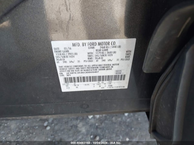 Ford Edge Titanium 2016 2FMPK3K86GBB09497 Image 9