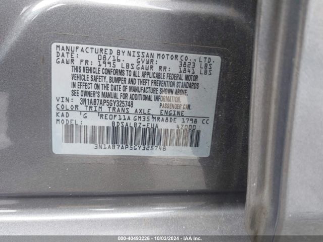 3N1AB7AP5GY325748 Nissan SENTRA S