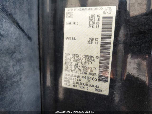 1N4AA6AP6HC440465 Nissan Maxima 3.5 Sv
