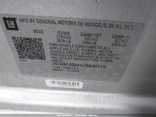 3G1BF6SM4JS640175 Chevrolet Cruze Premier Auto