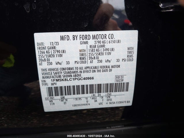 Ford Explorer King Ranch 2023 1FM5K8LC1PGC40966 Image 9