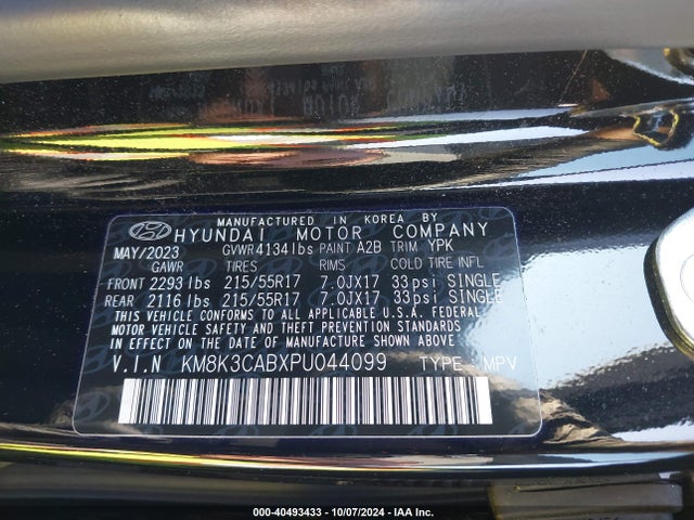 Hyundai Kona Sel 2023 KM8K3CABXPU044099 Image 9