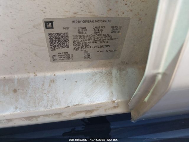 1GKS1BKC2HR361072 GMC YUKON SLT
