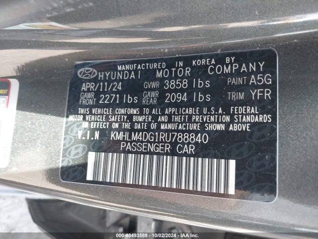 Hyundai ELANTRA SEL 2024 KMHLM4DG1RU788840 Image 9