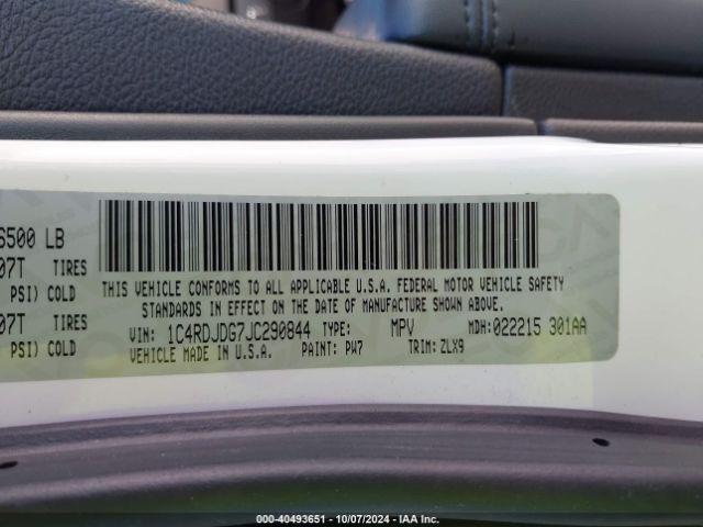 1C4RDJDG7JC290844 Dodge Durango Gt Awd