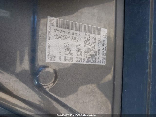 5N1AT2MV0JC755321 Nissan ROGUE SV