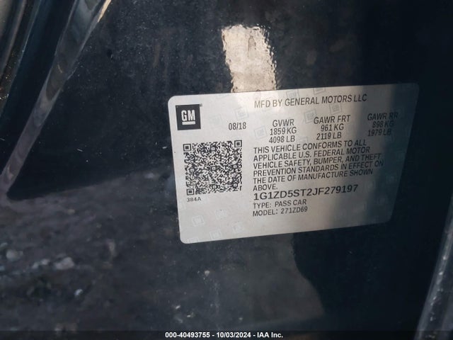 1G1ZD5ST2JF279197 Chevrolet MALIBU LT