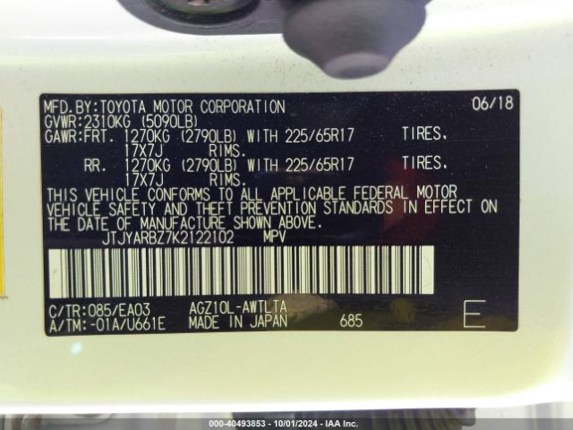 JTJYARBZ7K2122102 Lexus NX 300