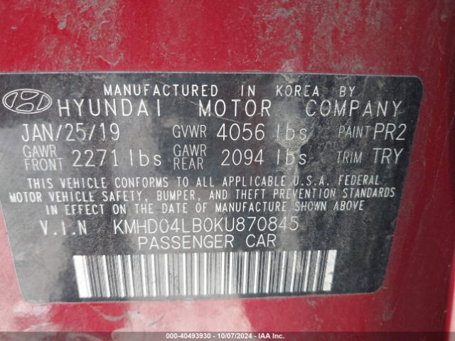 KMHD04LB0KU870845 Hyundai Elantra Sport