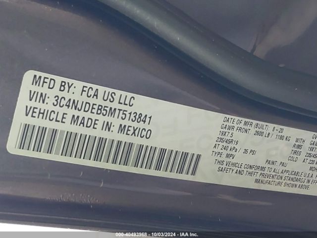 3C4NJDEB5MT513841 Jeep Compass 80th Anniversary 4x4