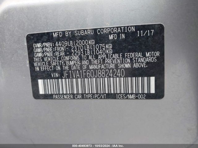 JF1VA1F60J8824240 Subaru Wrx Limited