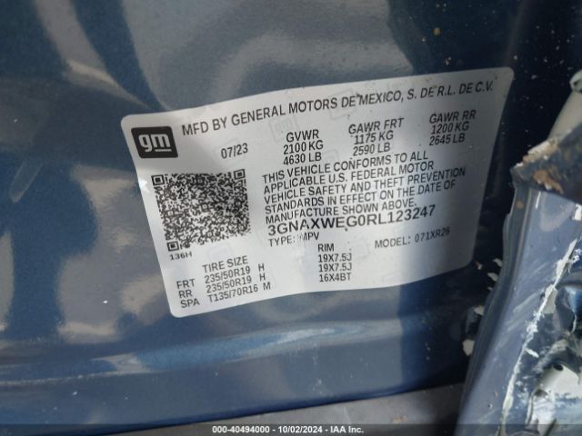 3GNAXWEG0RL123247 Chevrolet Equinox Awd Rs