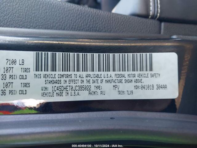 2018 DODGE DURANGO 1C4SDHET0JC395022 Photo 8